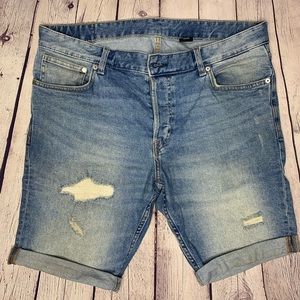 Men’s Distressed Jean Shorts Size 34